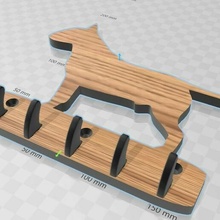 bullterier key hooks dog bull keys hook 3d print model - Mito3D
