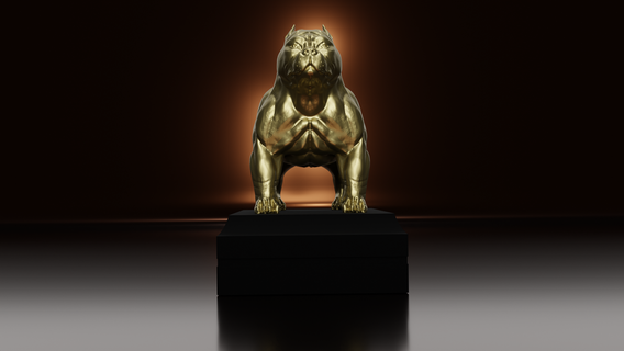 bully animal art trophy dog 3d print model - Mito3D