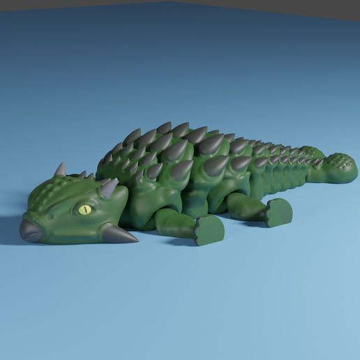 pürtüklü görünüm Ankylosaurus esnek mafsallı Dinozor Yazdır yer destekler hediye kolay reçine hayvan hızlı Jurassic kamp Kretase 3D print model - Mito3D
