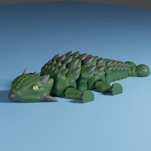 renflement ankylosaure flexi articulé dinosaure fléchir impression endroit soutiens cadeau facile résine animal souple rapide jurassique camp crétacé 3d print model - Mito3D