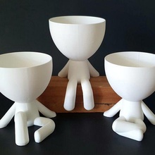 bundle 04 - robert planters people planter planta succulent cute hear meditate plant vase relax human 3d print model - Mito3D