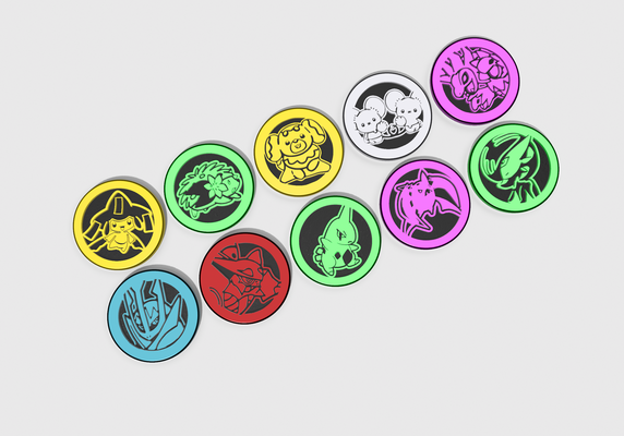 bündeln 10 pokémon tcg münze 5 20 rabatt spiel untersetzer moneta gcc spielzeug stift asche pikachu anime videospiel 3d print model - Mito3D