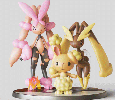 buneario lopunny mega Evoluzione fan arte pok lun figurina pokemon gioco art figura giocattolo Pokemon nintendo 3d anime unire 3d print model - Mito3D