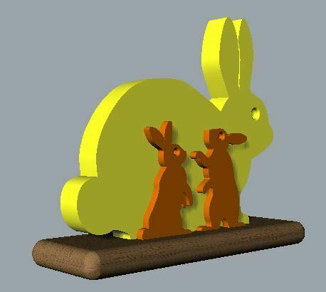 tavşanlar dekor parça masa Paskalya 3D print model - Mito3D
