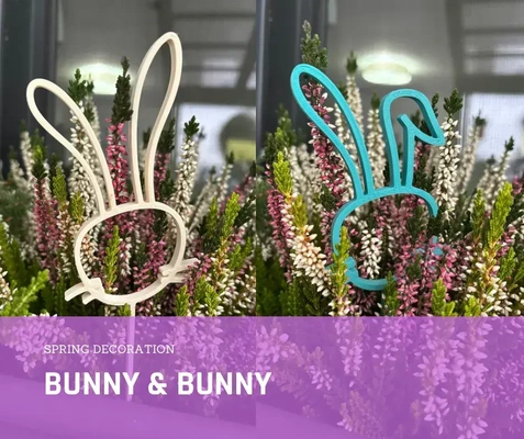 bunny & easter decoration spring easterbunny flowerpot caketopper bunnies springdecorations 3d print model - Mito3D