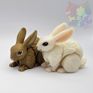 bunny - flexi articulated animal print place supports flexible moving jointed posable easter holiday rabbit creature folklore fairytale toy 3d print model - Mito3D