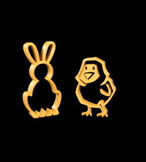 bunny chick - easter decoration deco ornament spring april rabbit chicken subject character 3d print model - Mito3D