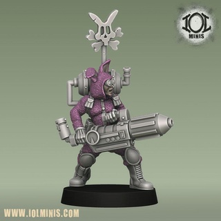 bunny clan - specialist lasercannon bunnysuit gang cult warband unit squad fallout star wars cute onesie gun base wasteland ash waste female 3d print model - Mito3D
