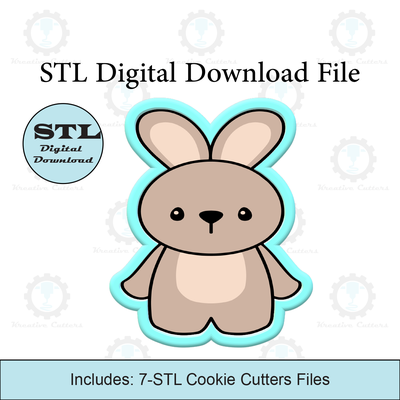 bunny cookie cutter stl file easter cutters 3d print model - Mito3D