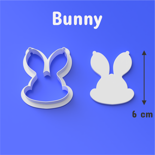 bunny cookie-fondant cutter home cookie fondant Teig Ostern 3D print model - Mito3D