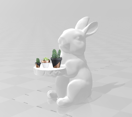 bunny deco plants flowers desing 3D print model - Mito3D