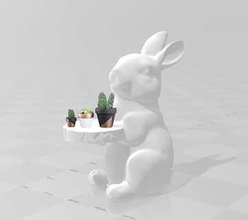conejito deco plantas flores diseñando 3d print model - Mito3D