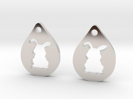 bunny earrings pendants rabbit 3d print model - Mito3D
