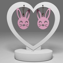 bunny earrings fashion rabbit cute paw animal nature gift fauna feet jewelry jewellery dog bear 3d print model - Mito3D