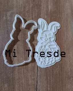 bunny easter basket cutter doe cookies marker stamp cutting cookie clay fondant porcelain 3d print model - Mito3D