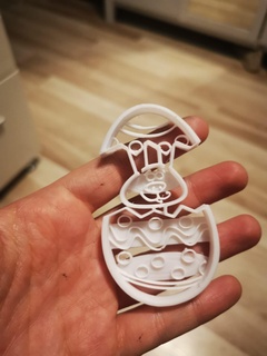 conejito huevo Pascua Resurrección Galleta cortador 3d print model - Mito3D