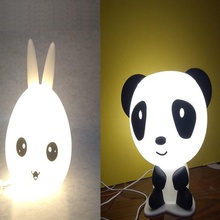 bunny & panda ışık lambası sunan başı ev oda çocuklar model rgb led gece oyuncak dekor 3d print model - Mito3D