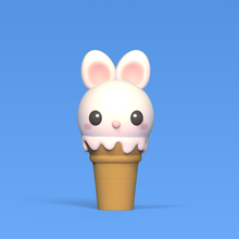 bunny ice cream art cute warm miniatures sculpture cartoon toy preschool food tasty fun 3d print model - Mito3D