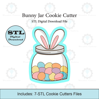 bunny jar cookie cutter stl file easter cutters 3d print model - Mito3D