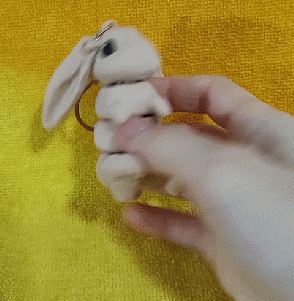 bunny keychain art articulated flexible flexi rabbit easter 3d print model - Mito3D