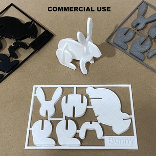 bunny kit card commercial license rabbit easter spring puzzle 3d print model - Mito3D