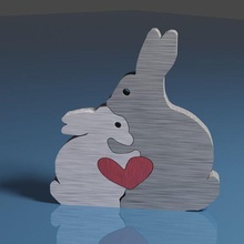 coniglietto amore Pasqua coniglio facile Stampa supporto ornamento San Valentino 3d print model - Mito3D