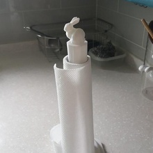 bunny paper towel hoder kitchen holder rabbit spiral 3d print model - Mito3D