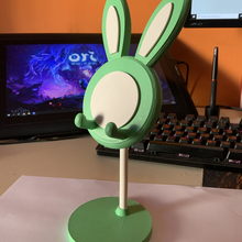 bunny phone stand phone_stand booth smartphone support cell phonestand rabbit iphone holder 3d print model - Mito3D