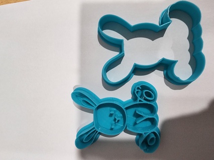 bunny rabbit cookie cutter emboss easter food animal 3d print model - Mito3D