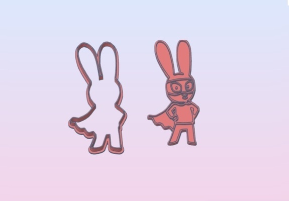 bunny rabbit seal cookie cutters cookies callettes cutting cutter mass masses cake cakes cupcakes bakery porcelain ceramics fondant ballina pastry shop 3d print model - Mito3D