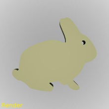 tavşan siluet Anahtarlık takı gadget kolay hızlı hayvan 3d print model - Mito3D