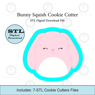 bunny rabbit squish cookie cutter stl file Home easter squishmallow 3d print model - Mito3D