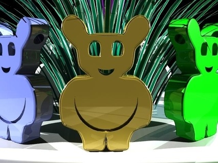 chaveiro coelho Urso sorriso pelúcia 3d print model - Mito3D