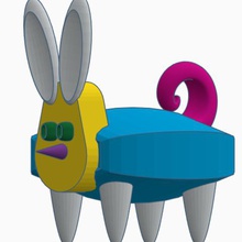coelho-porco-tartaruga mashup mascote vários stratomaker brinquedo animais 3d print model - Mito3D