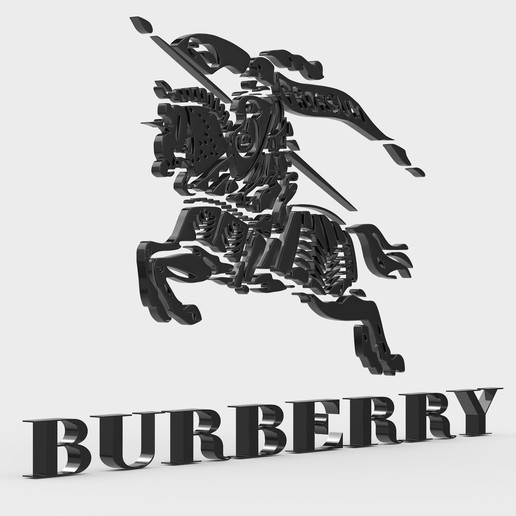 burberry-logo Mode trend stilvoll moda - Zubehör Luxus symbol Modelle Stil emblem Charakter store shop Modell design Kleidung Marke boutique logo burberry 3D print model - Mito3D