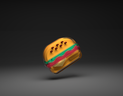 Burger 3d Brille Mixer Formate burger3dblenderlogofoodcluts Kompost bio Küche organisch de 3d print model - Mito3D