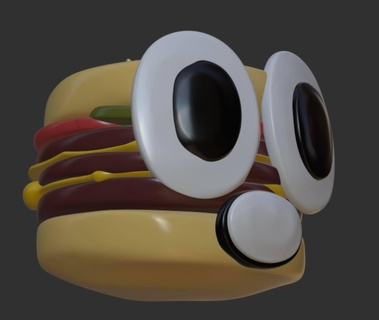 Burger Gesicht amerikanisch Lebensmittel Fritten King König 3d print model - Mito3D