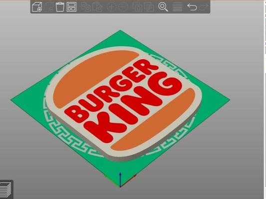 burger könig logo farbig bunt anpassbar 3d print model - Mito3D