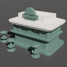 burger stand - suitable marvel crisis protocol game 35mm modern post apocalypse batman miniature 3d print model - Mito3D