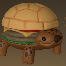 burger turtle figure animal sculpture funny cute adorable original decoration paint piper thibodeau 3d print model - Mito3D