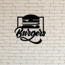 burger wall art 2d hamburger 3d print model - Mito3D