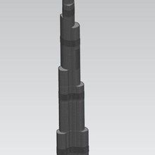 burj Khalifa arquitetura dubai emirados torre alto construção 3d impressão impresso modelo stl detalhado 3d print model - Mito3D