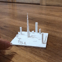 burj califa rascacielos dubai arquitectura mapa modelo impresión 3d fácil Emiratos ciudad miniatura 3d print model - Mito3D