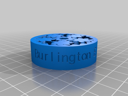 burlington's gear bearing text customized mechanical toys 3d print model - Mito3D