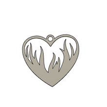 burning heart necklace jewelry 3d print model - Mito3D
