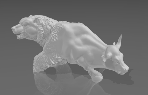 buru trading Art bull bear 3d print model - Mito3D