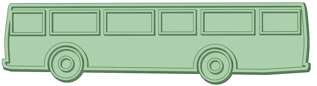 otobüs 1 100mm kurabiye kesici 3d print model - Mito3D