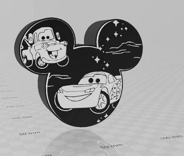 bus lamp letter first name decoration design disney love mickey cars 3d print model - Mito3D