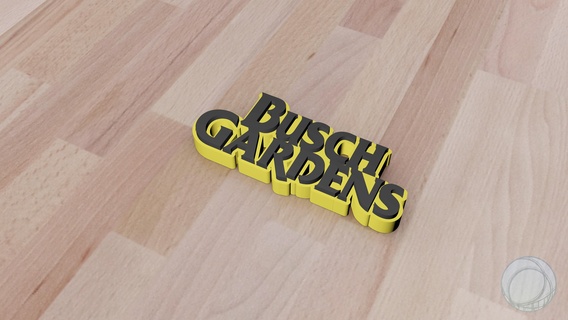 busch gardens - classic logo theme parks amusement rides rollercoaster roller coaster sign magnet signage 3d print model - Mito3D