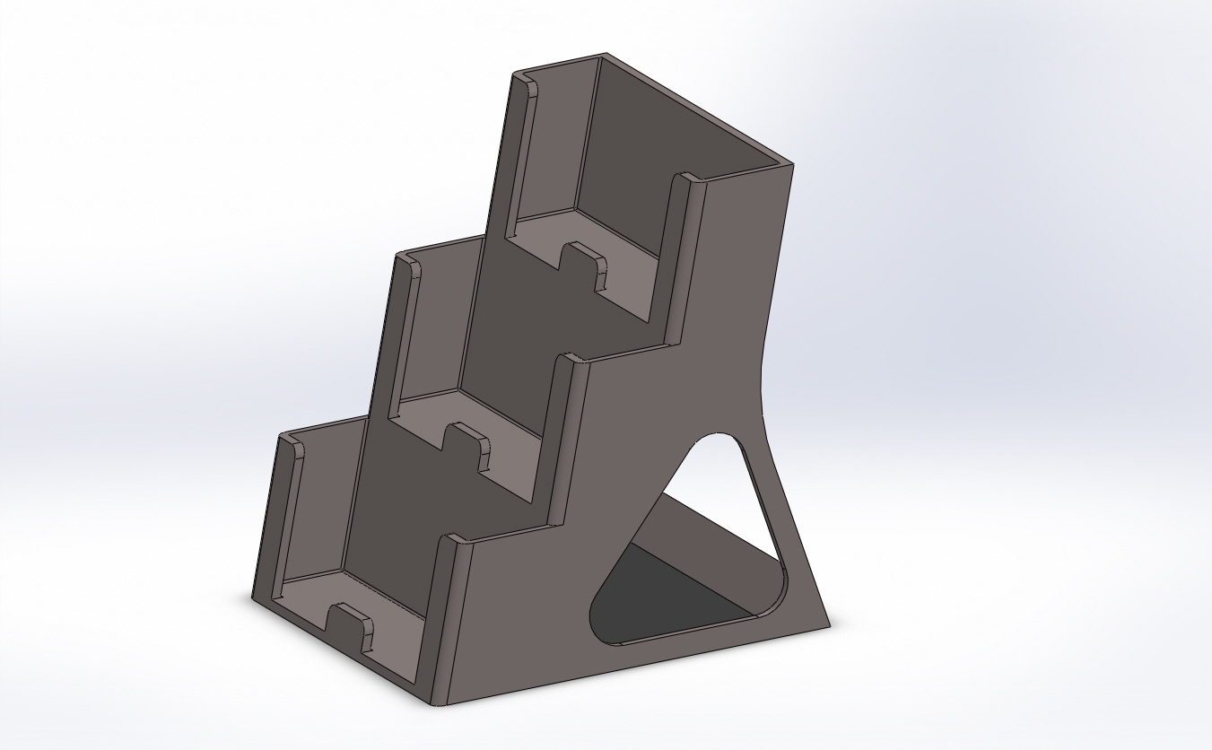 Unternehmen Karte Anzeige 3 Fächer Unterstützung Halter Büro 3D print model - Mito3D